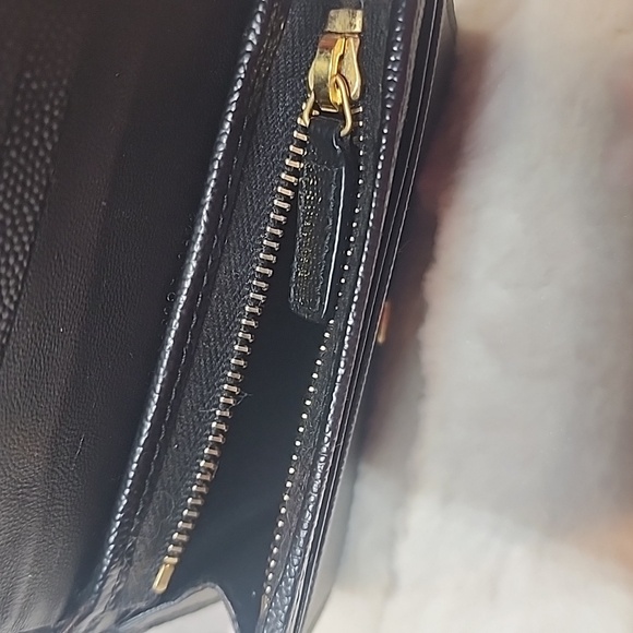 YSL Black Leather Caviar compact Wallet - Picture 11 of 15